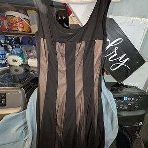 Black and Nude Sheer Sheath Dress